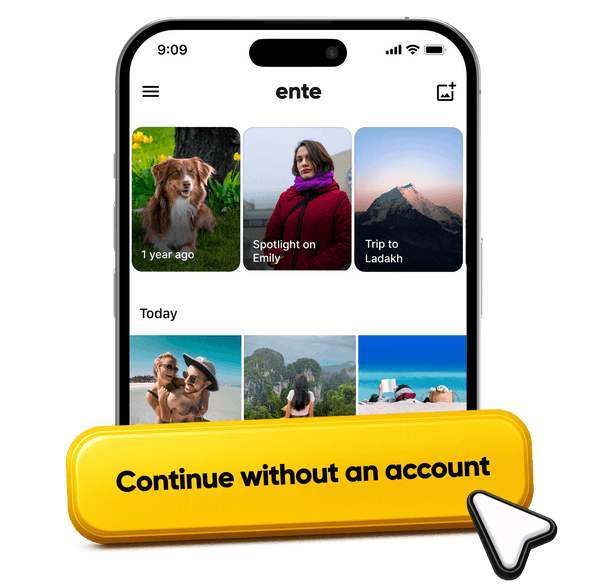 Use Ente Photos without an account